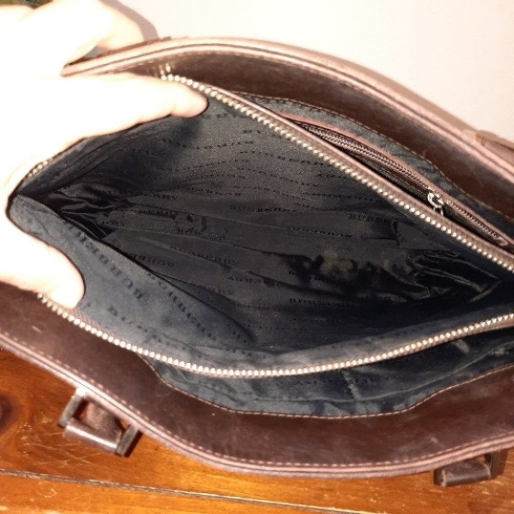 Burberry Dark Brown Nova Check Canvas Tote - Picture 8 of 12